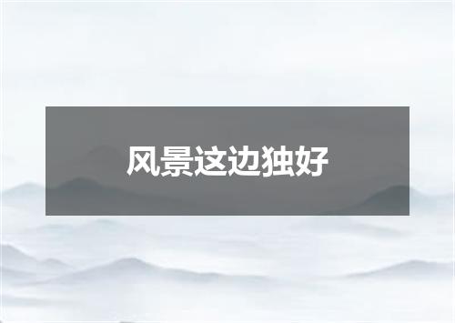 风景这边独好