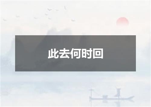 此去何时回