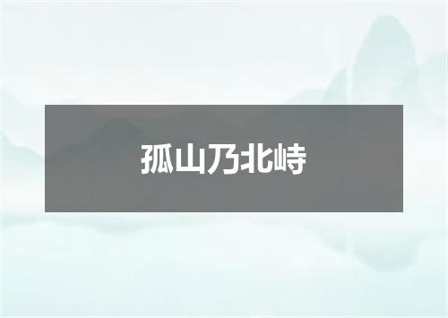 孤山乃北峙