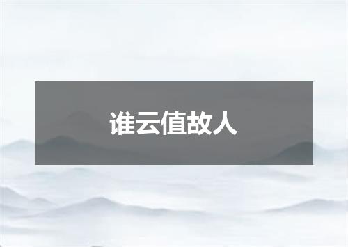 谁云值故人