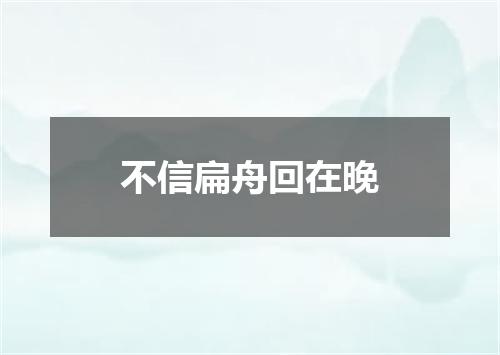不信扁舟回在晚