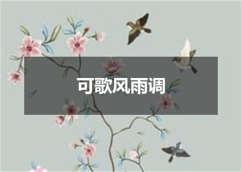 可歌风雨调