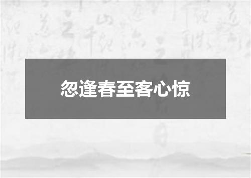 忽逢春至客心惊