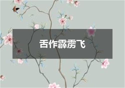 舌作霹雳飞