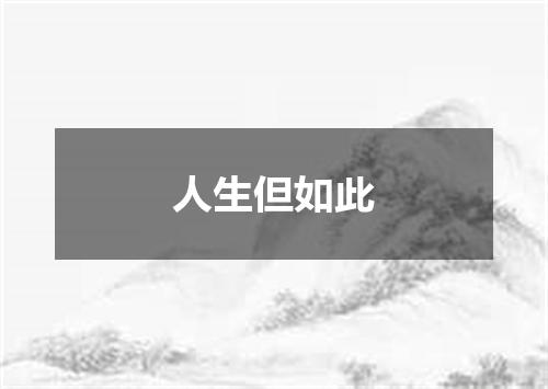 人生但如此