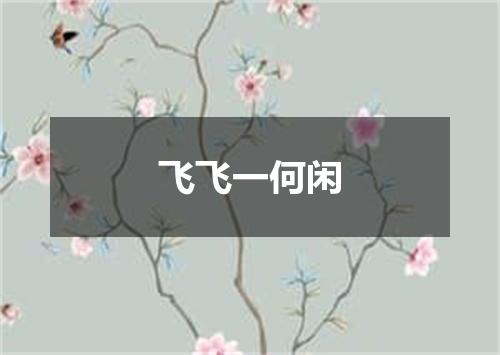 飞飞一何闲