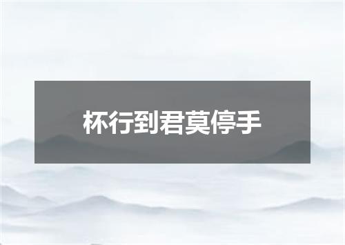 杯行到君莫停手