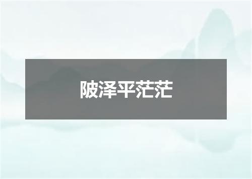 陂泽平茫茫