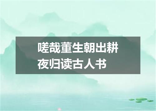 嗟哉董生朝出耕夜归读古人书