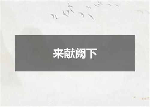来献阙下