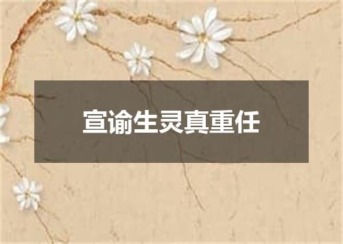 宣谕生灵真重任