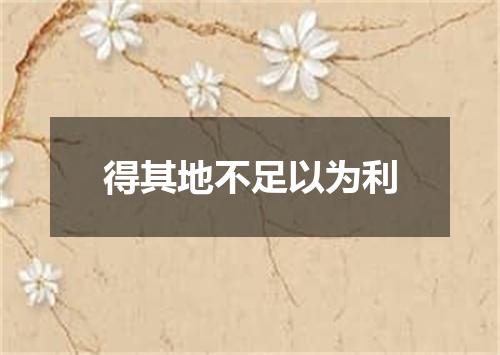 得其地不足以为利