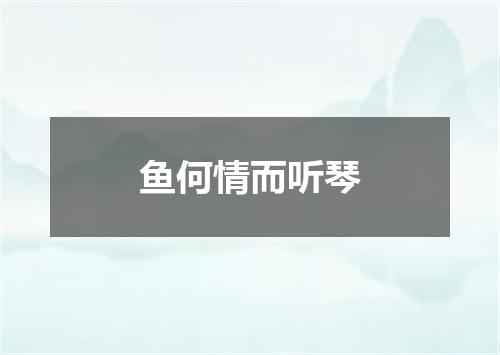 鱼何情而听琴