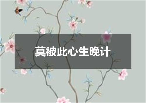 莫被此心生晚计