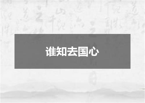 谁知去国心