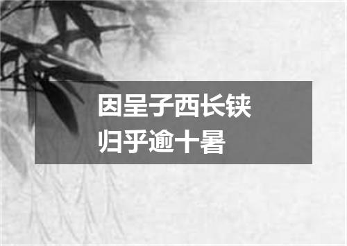 因呈子西长铗归乎逾十暑