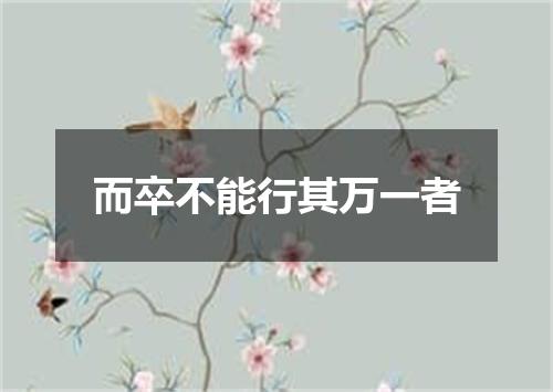 而卒不能行其万一者