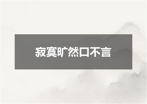 寂寞旷然口不言