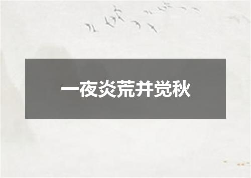 一夜炎荒并觉秋