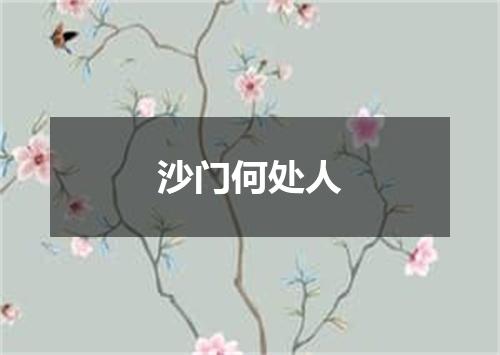 沙门何处人