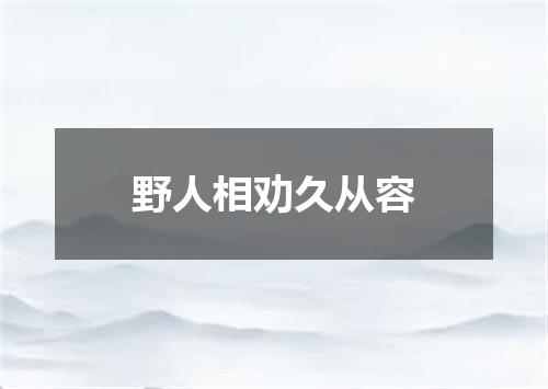 野人相劝久从容