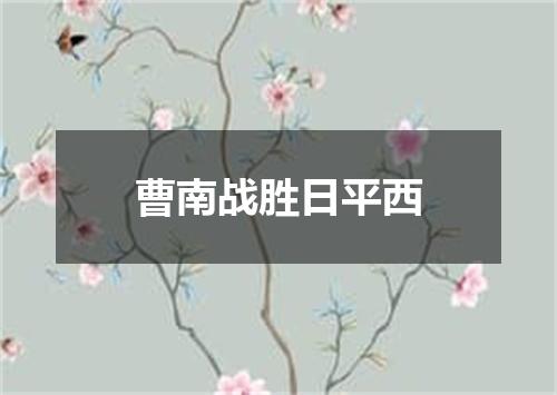 曹南战胜日平西