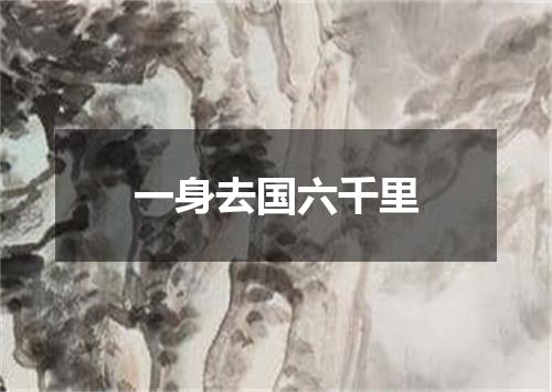 一身去国六千里