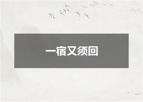 一宿又须回