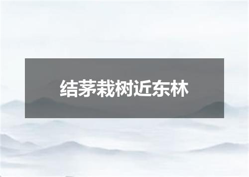 结茅栽树近东林