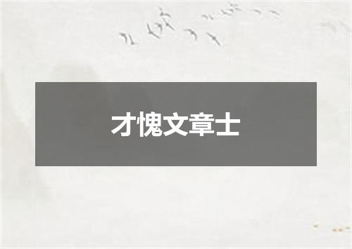 才愧文章士
