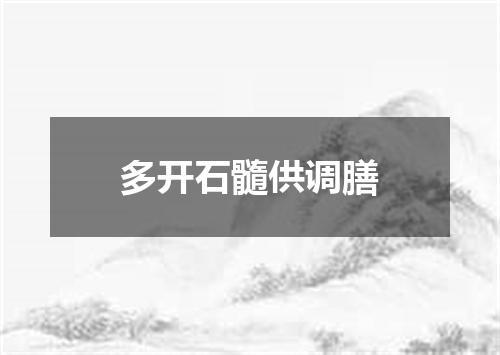 多开石髓供调膳