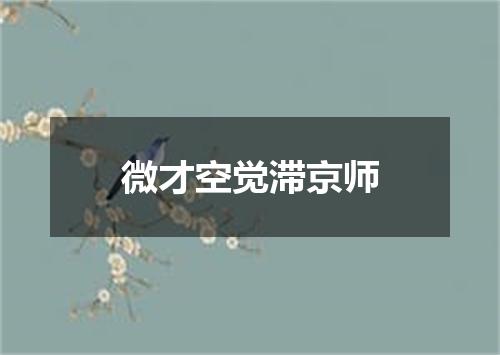 微才空觉滞京师