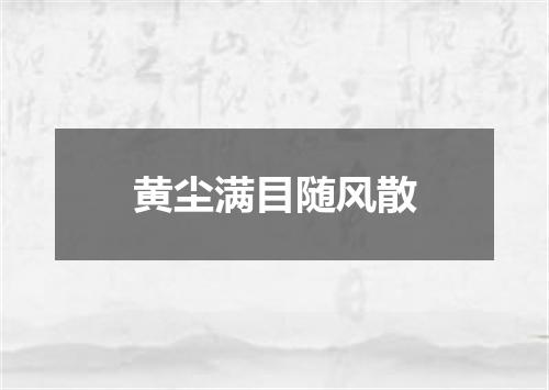黄尘满目随风散