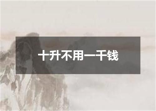 十升不用一千钱