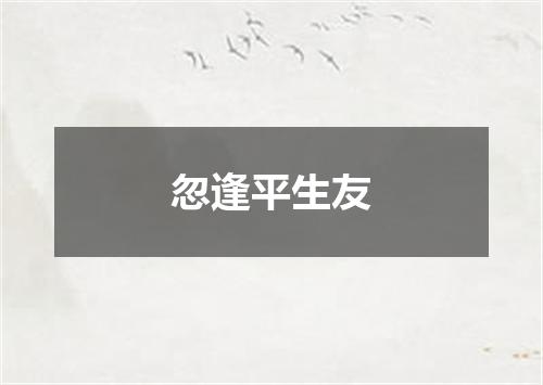 忽逢平生友