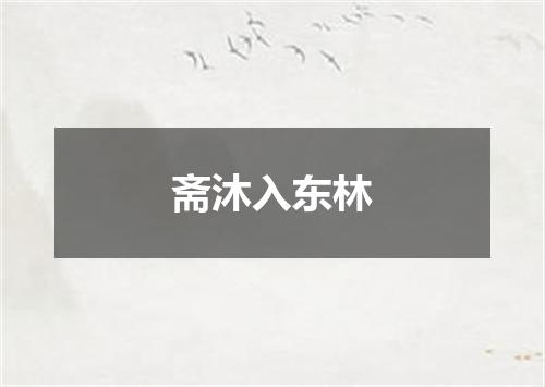 斋沐入东林