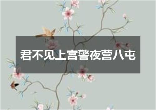 君不见上宫警夜营八屯