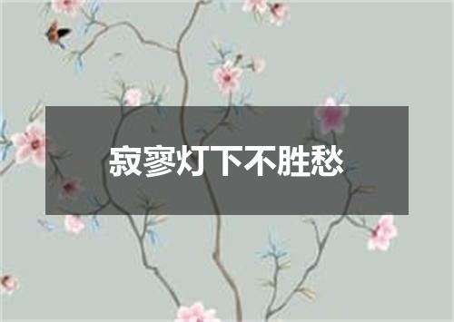 寂寥灯下不胜愁