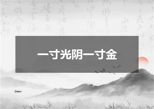 一寸光阴一寸金