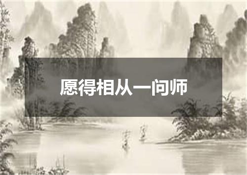 愿得相从一问师