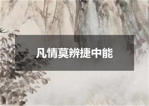 凡情莫辨捷中能