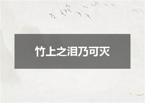 竹上之泪乃可灭