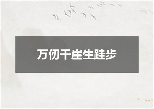 万仞千崖生跬步