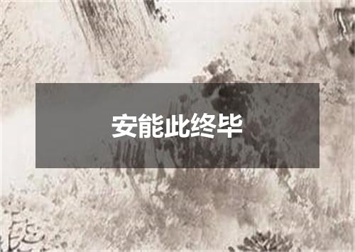 安能此终毕
