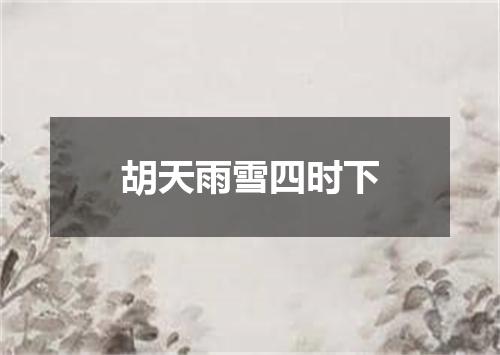 胡天雨雪四时下