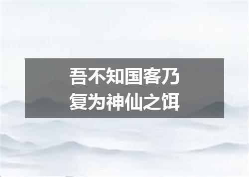 吾不知国客乃复为神仙之饵