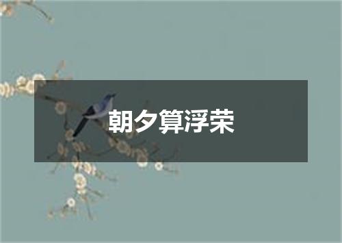 朝夕算浮荣