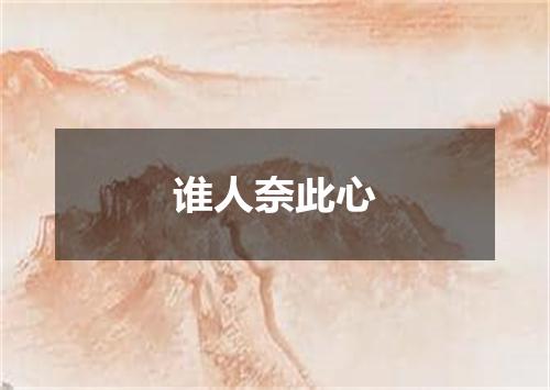 谁人奈此心