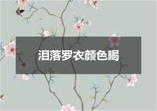 泪落罗衣颜色暍