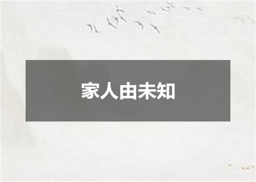 家人由未知
